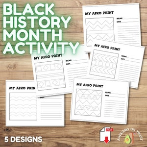 Black History Month: Afro Print Activity | Printable | PDF |