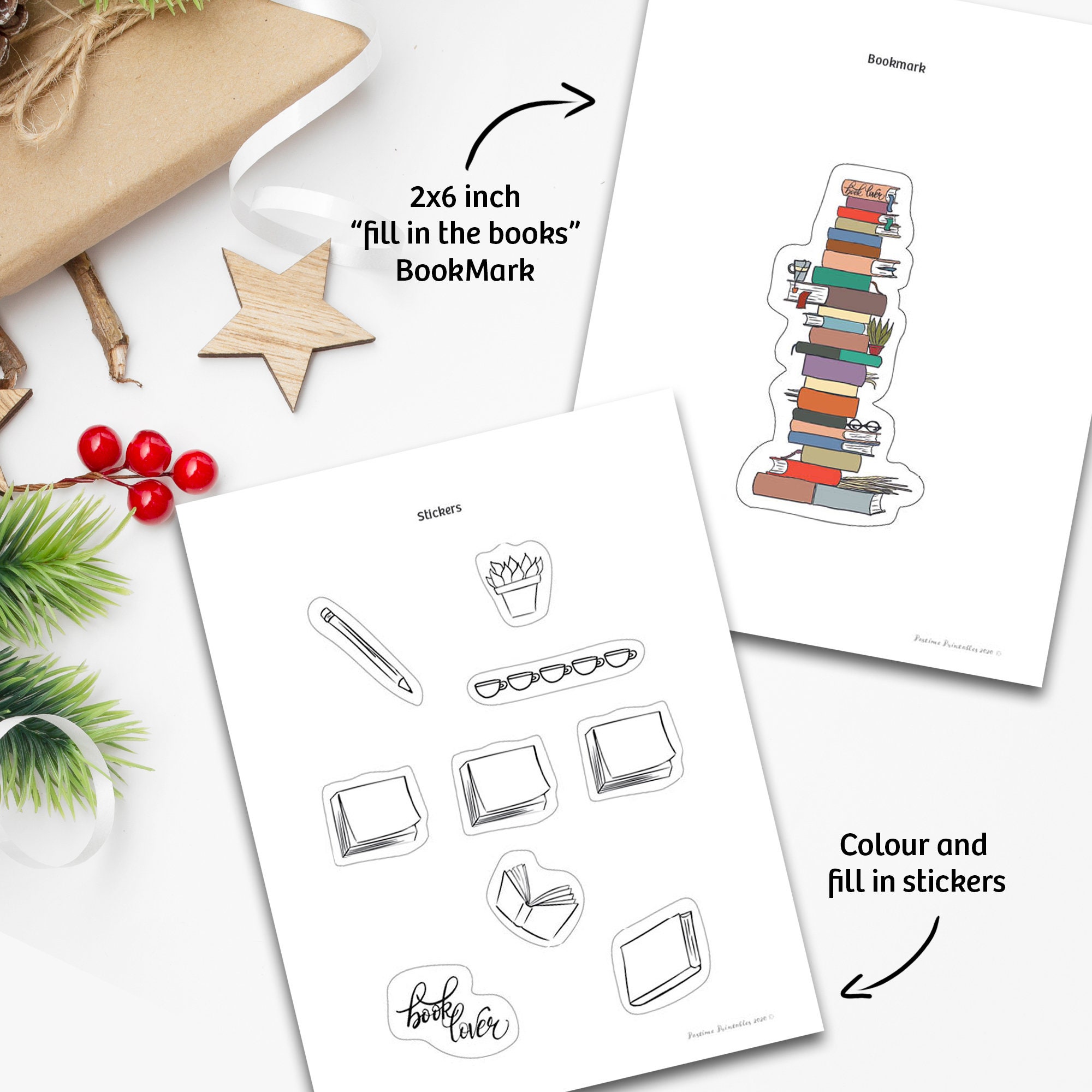 Bookworm Kit Printable , Bullet Journal, Bookshelf Reading Tracker, to ...