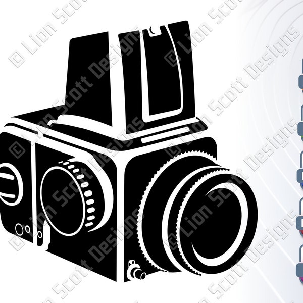 Vintage 6x6 Medium Format Camera Vector Design | Digital Download | EPS, SVG, DXF and more!