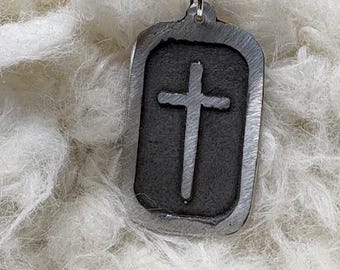 Hand Poured Pewter Cross Pendant | Jewelry | Gifts | Pewter Necklace