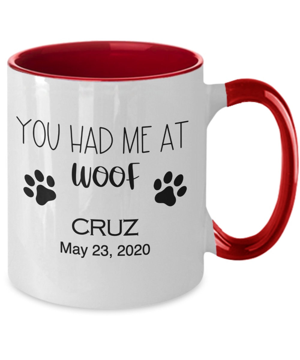 Personalized Dog Mug, Custom Made Dog Coffee Cup, Two Toned Mug for Dog