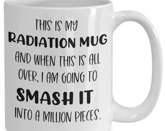 Taza de radiación contra el cáncer, taza de café inspiradora sobre radiación, lucha contra el cáncer, regalos contra el cáncer para amigos y familiares, regalos de quimioterapia para amigos