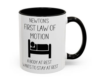 Taza divertida para profesor de física, taza de café con la ley de Newton