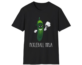 Divertida camiseta gráfica de Pickleball Ninja, regalos de Pickleball, camiseta unisex suave para hombres y mujeres, cumpleaños de jugadores de Pickleball