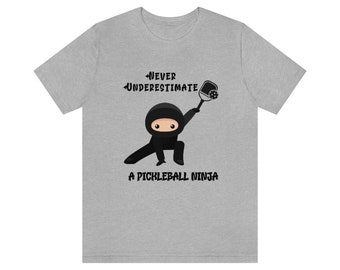 Divertida camiseta gráfica pickleball, regalos Pickleball, camiseta de manga corta Pickleball Ninja Unisex Jersey, ropa Pickleball novedosa, regalos para papá