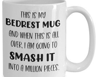 Motivational bedrest mug, coffee cup for patients on bedrest, gifts for bedridden friends and family, pregnancy bedrest, pregnancy mug