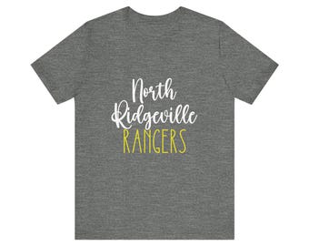 Ropa Ranger Pride de North Ridgeville, camiseta unisex de manga corta, espíritu comunitario, ropa de North Ridgeville, regalos de North Ridgeville