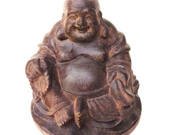 笑う仏像：赤と金の磁器の弥勒菩薩像、中国の富貴装飾 - Etsy 日本