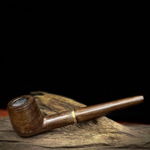 Churchwarden Tobacco Pipe Handmade Wood Stem Natural Wood Tobacco Pipe
