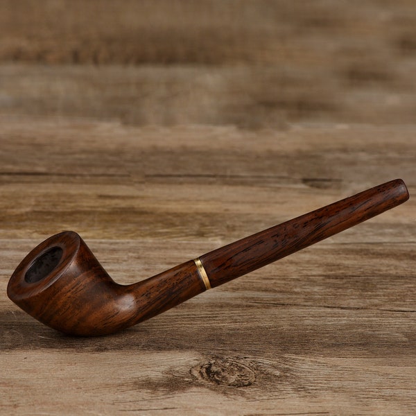 Zulu Tobacco Pipe Ebony Wood Pipe Handmade Natural Smoking Wooden Pipe Wood Stem