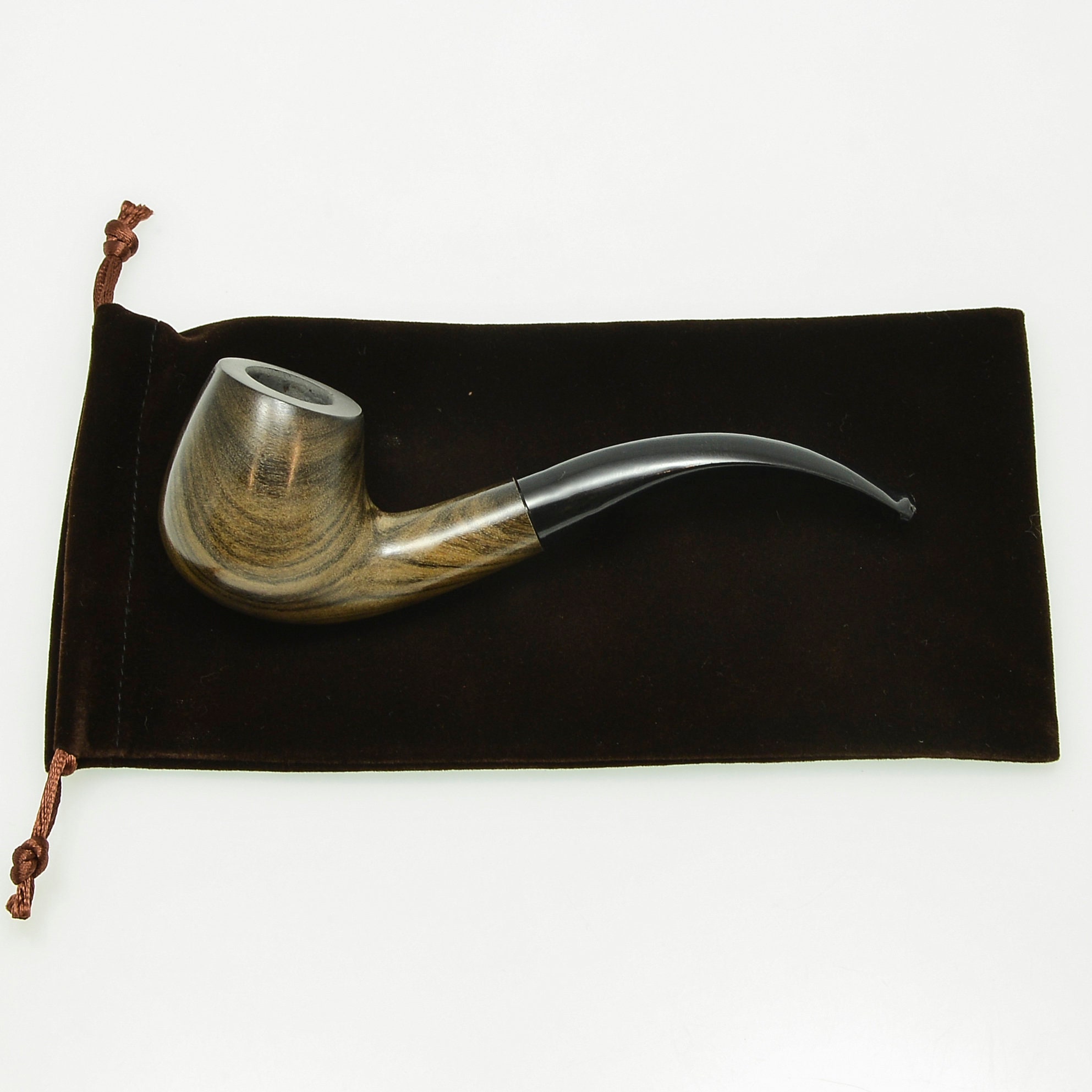 Full Bent Tobacco Pipes Ebony Smooth Acrylic Stem Bend Etsy