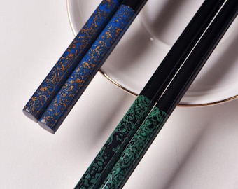 Handcrafted Rhino Skin Lacquer Chopsticks, Artisan Chinese Lacquerware Unique Wedding & Housewarming Gift