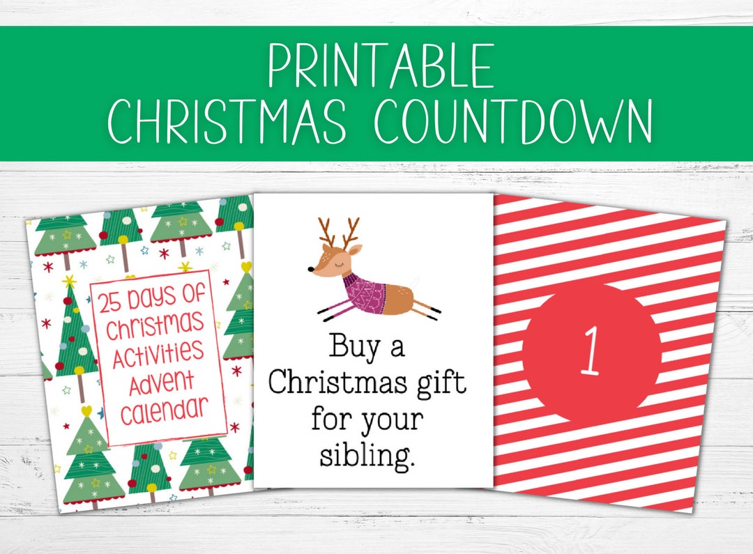 Christmas Countdown Printable | Printable Advent Calendar for Kids ...