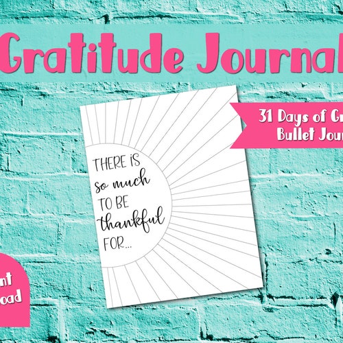 Gratitude Tracker Flower Bullet Journal Printable