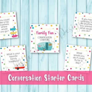 Gesprächsstarter | Ausdruckbare Gesprächskarten | Eisbrecher Spiele | Familienaktivitäten | Spiele für Familien | Kinder-Gesprächskarten |
