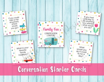 Gesprächsstarter | Ausdruckbare Gesprächskarten | Eisbrecher Spiele | Familienaktivitäten | Spiele für Familien | Kinder-Gesprächskarten |