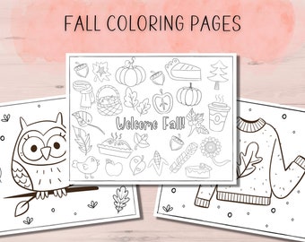 Fall Coloring Pages | Autumn Coloring Pages | Fall Coloring Sheets | Autumn Coloring Book for Kids | Cute Fall Coloring Pages |