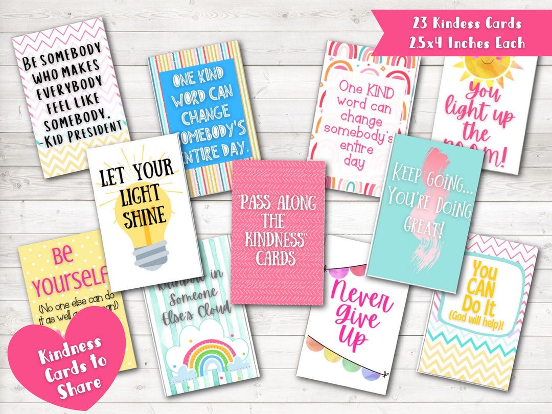 Printable Kindness Cards | Random Acts of Kindness | Inspirational ...