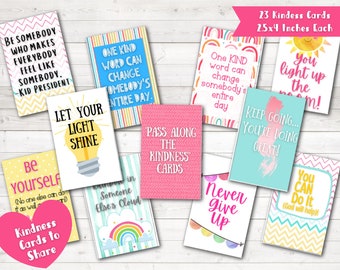 Printable Kindness Cards | Random Acts of Kindness | Inspirational Quotes | Encouragement Quotes | Instant Download PDF Lunch Box Notes