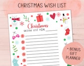 Christmas Wish List Printable | Kid's Christmas List | Holiday Wish List for Kids | Christmas Traditions | Christmas Printables |