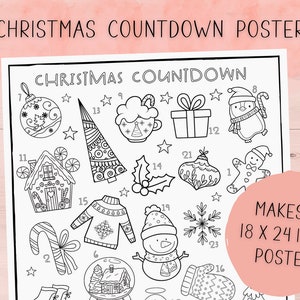 Christmas Countdown Calendar | Christmas Countdown Printable | Christmas Advent Calendar | Advent Printable | Advent Calendar Countdown |