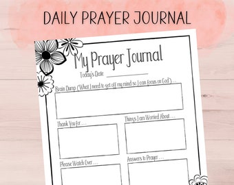 Daily Prayer Journal | Printable Journal Pages | Bible Journal | Christian Prayer Binder |