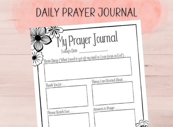 Daily Prayer Journal | Printable Journal Pages | Bible Journal | Christian Prayer Binder |