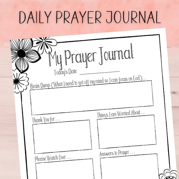 Daily Prayer Journal | Printable Journal Pages | Bible Journal | Christian Prayer Binder |