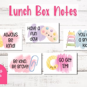 Afdrukbare lunchboxnotities voor kinderen | Affirmatiekaarten voor jongens en meisjes | Aanmoedigingskaarten voor kinderen | Schoolnotities | Direct downloaden |