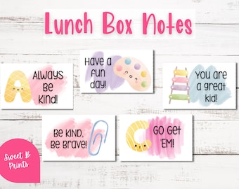 Printable Lunch Box Notes for Kids | Affirmation Cards for Boys & Girls | Kids' Cards of Encouragement | School Notes | Instant Download |