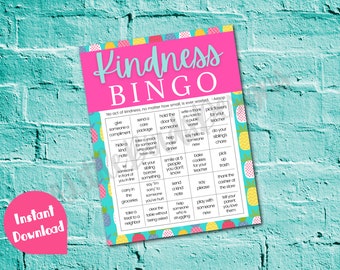 Bingo życzliwości | Aktywności dla dzieci związane z życzliwością | Pomysły na losowe akty życzliwości | Aktywności rodzinne | Kwestie życzliwości | Pobieranie cyfrowe |