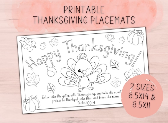 Thanksgiving Printable Placemat | Thanksgiving Decorations Table | Thanksgiving Coloring Pages for Kids | Thanksgiving Kids Table Activities