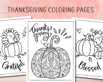 Páginas para colorear de Acción de Gracias para niños/ Libro para colorear de Acción de Gracias para niños/ Páginas para colorear imprimibles para niños/ Hojas para colorear de Acción de Gracias