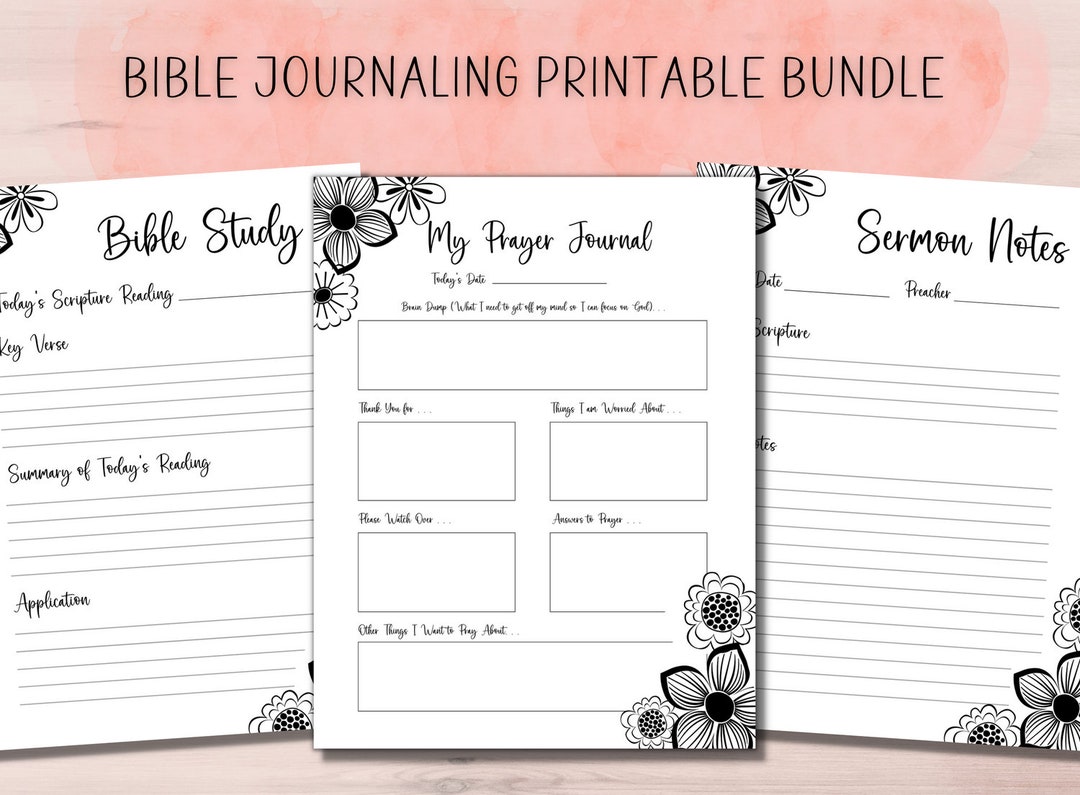 Bible Study Journal Printable | Bible Journaling for Women | Daily Prayer Journal | Sermon Notes | Bible Study Guide | Prayer Notebook | - Etsy bible-study-journal-printable-bible-journaling-for-women-daily-prayer-journal-sermon-notes-bible-study-guide-prayer-notebook-etsy