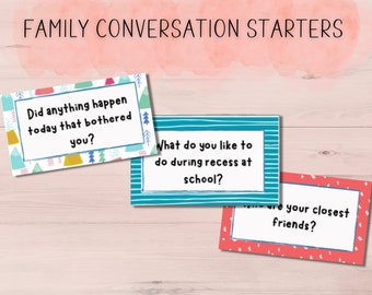 Familienessen Konversationsstarter | Konversationskarten | Danksagungs-Gesprächskarten | Dinner Karten | Druckbare Spiele | Sprechende Karten|