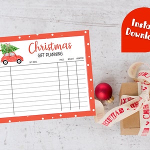 Christmas Gift Planner | Christmas Gift Budget Tracker | Holiday Gift Planner | Gift List | Christmas To-Do List | Christmas Shopping List |