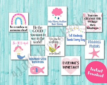 Printable Kindness Cards | Random Acts of Kindness | Inspirational Quotes | Encouragement Quotes | Instant Download PDF Lunch Box Notes