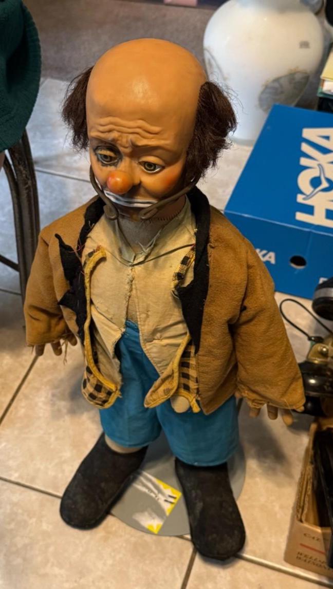 50s Vintage Emmett Kelly Clown Doll箱あり VTG 1950