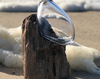 Sea Bubble #3 ~ Blown Glass on Driftwood Sculpture