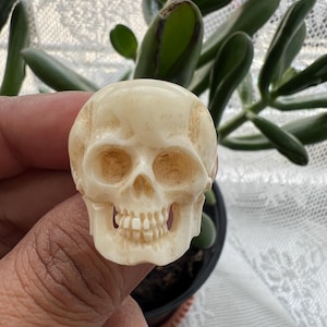 Skeleton Skull Ring, Unisex Ring, Bone carved skull ring (R-11)