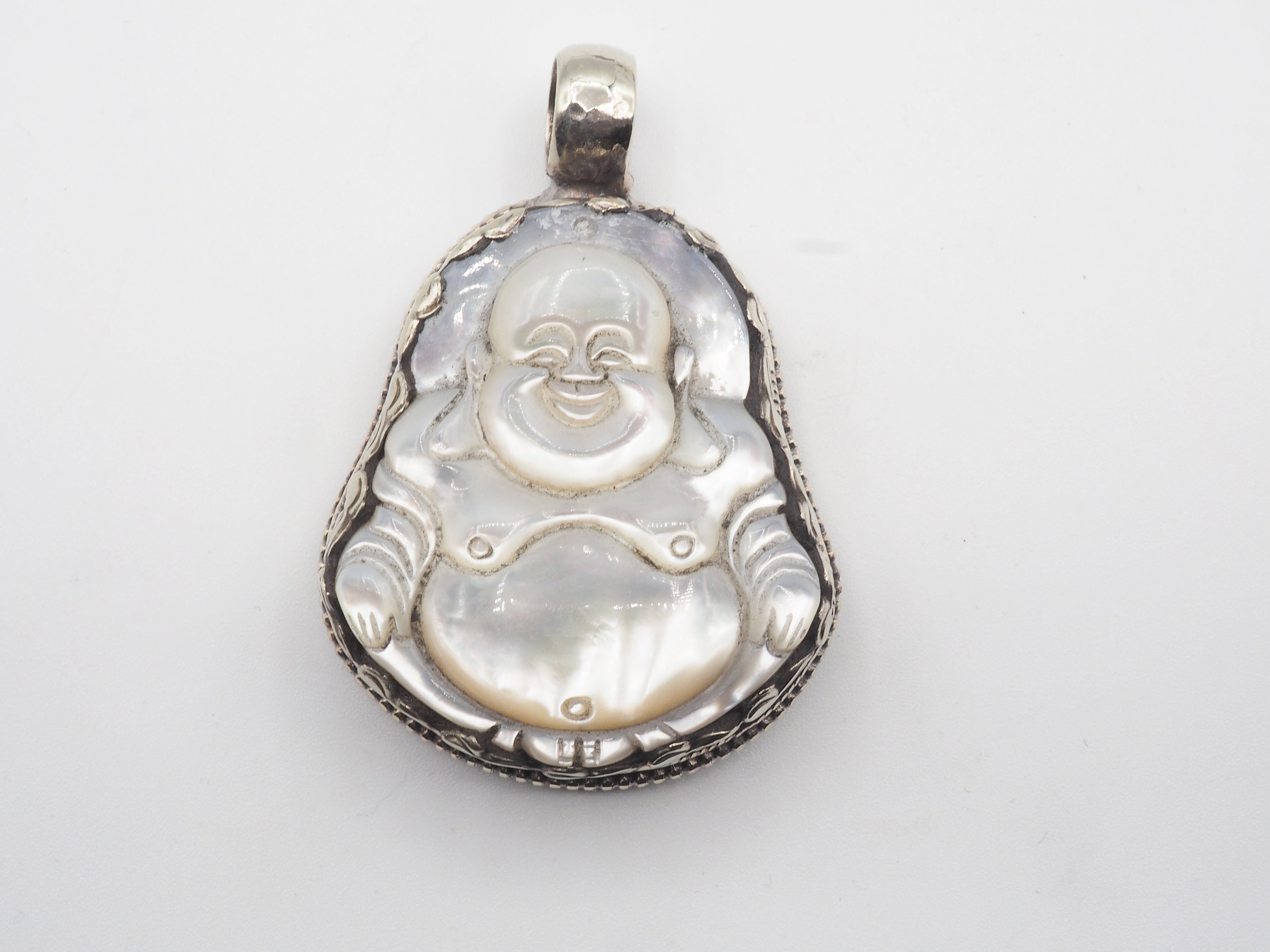 Mother of Pearl Laughing Buddha Pendant Mother of Pearl Laughing Buddha Pendant