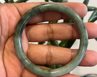 Natural Green Jade bangle, 2.25 inches, Gift, Burmese jade (BA-2)