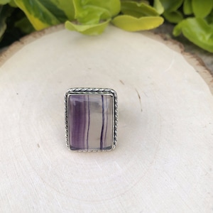 Sterling Silver Fluorite Ring, Women&#39;s Ring (SR-01)