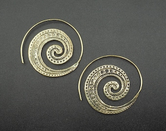 Small Spiral Boho earrings, Mandala earrings, Dangle earring, Drop earrings(ER-11, ER-12)