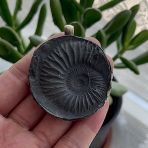 Shaligram in Tibetan Silver Pendant, Hindu Spiritual Locket (P-158)