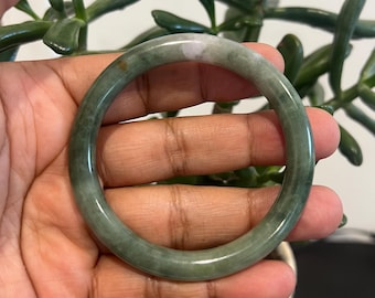 Natural Burmese Jade Bangle,2.25 inches, Green Jade bangle (BA-1)