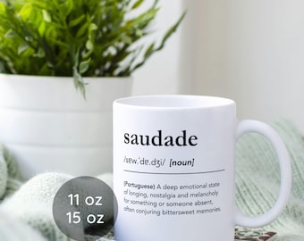 Saudade Definition Mug, Portugal Lover Gift Portuguese Friend