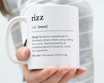 Rizz Definition Trendy Coffee Mug Rizzler Kid Urban Dictionary Word of the Year Dictionary Tumbler Gen Z Words Teenager Charisma Gift Idea