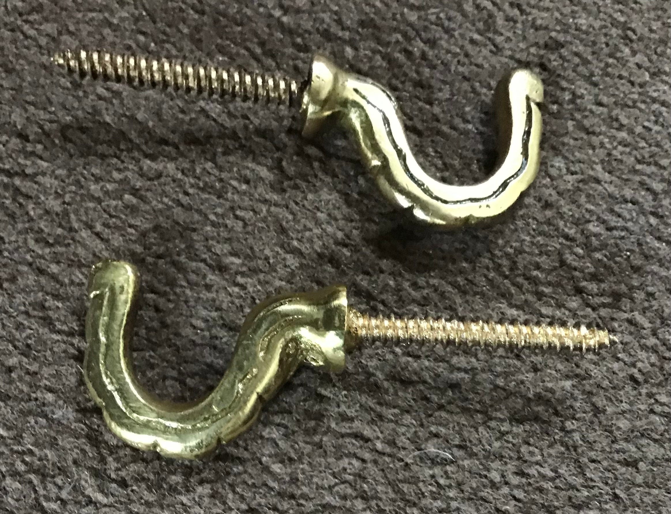 1 Pair of Solid Brass Curtain Tie Back/wall Hooks Etsy