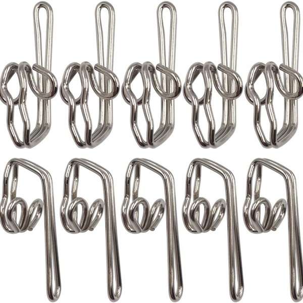Professional metal silver P-hook for curtain & heading tape - pencil pleat tape hooks
